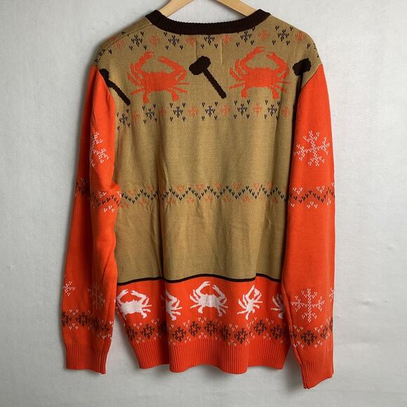 Route One Apparel Maryland Utz Crab Chips Christmas Sweater Medium NWT - Picture 6 of 11